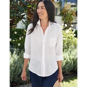 Frank & Eileen Barry Linen White Blouse size S
